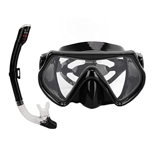 KJAOYU Snorkel Set,Adult Snorkeling Gear,Adults Adjustable Snorkeling Set Snorkel Goggle Breathing Tube Set Adults Snorkeling Gear for Swimming Training(Black)