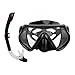 CHICIRIS Snorkel Goggle Tube Set, HD Glass Swimming Training Snorkel Kit Portable Wear Resisting Sealing Tube for Swimming (Black
