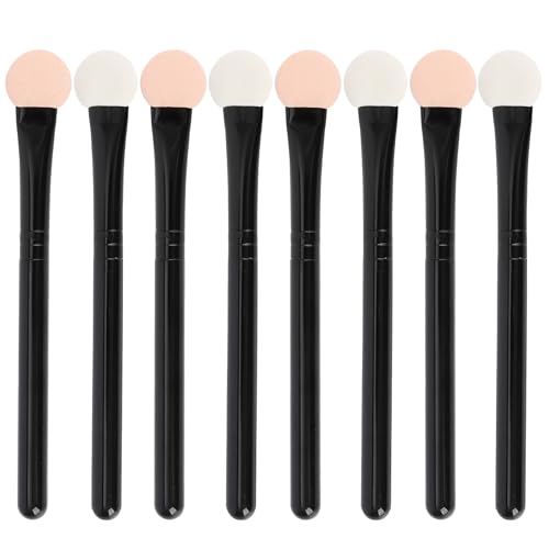 Uorpoto Eyeshadow Applicators Double Sided Sponge Makeup Brushes Reusable 8Pcs Round Foam Eye Shadow Applicator Sticks Brush Set Washable