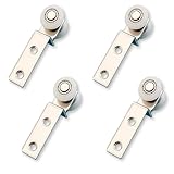fKiZanthene Roulettes porte coulissante 20 mm en alliage argenté, lot de quatre roulettes pour rail de porte et support coulissant, quincaillerie du meuble pour abri jardin et pergola
