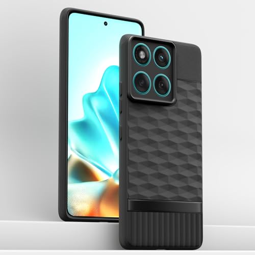 Image of Pikkme Back Cover for Motorola Moto Edge 60 5G / Motorola Moto Edge 60 Fusion 5G Soft Grip 3D Hexa Cube Texture Silicone Bumper Case (Black)