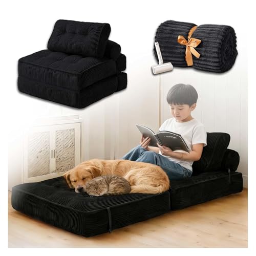 �l�ԗp���p�x�b�h 2WAY�\�t�@�[�x�b�h�A190x85x20cm �ѕz�� �A ���^�� �x�b�h ���p�x�b�h �l�ԃT�C�Y �v���[���g�l�A�Ƒ��A�y�b�g�p,black