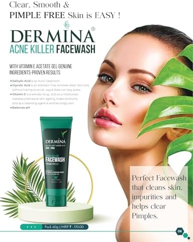 Dermina Anti Acne Facewash 60gm( Pack of 3)