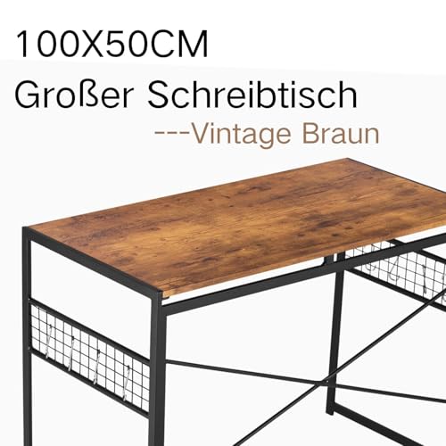FurnitureR Zeichentisch faltbar 100x50cm - Künstler Tisch mit Neigungsfunktion? Nein! Stattdessen: Stahlrahmen + 8 Haken für Pinsel/Eimer, 50kg, 5,5cm flach