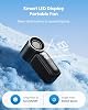 Ventilador de mano portátil Gaiatop, 6 velocidades, 16900 RPM, alta velocidad, con pantalla LED, recargable por USB, con cordón, para maquillaje, viajes, exteriores, regalo para mujer, negro 8