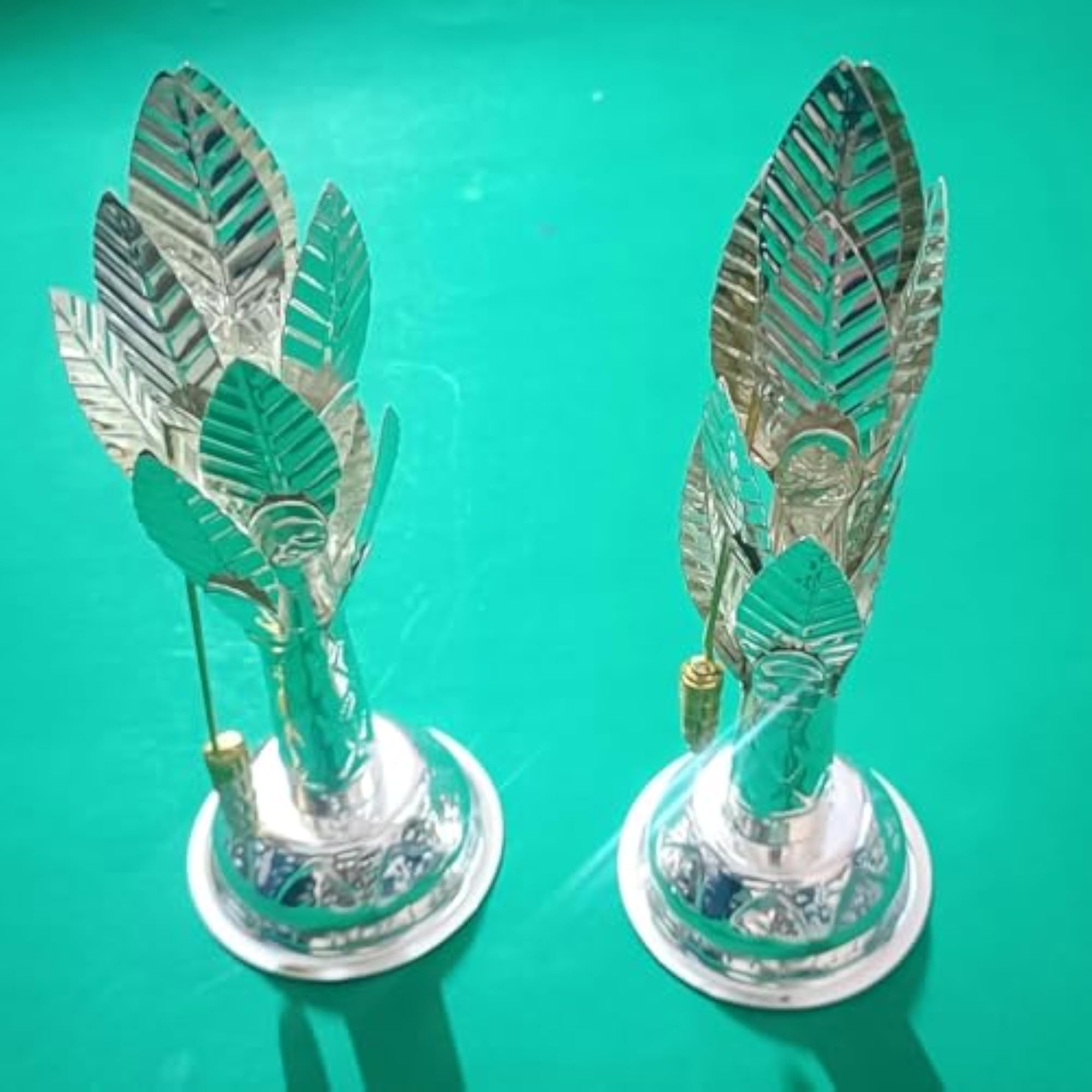 Pure German Silver Banana Tree for Pooja/Decor Tree Pair