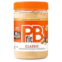 PBfit 15 Ounce Classic Peanut Butter Powder, Powdered Peanut Butter Spread From Real Roasted Peanuts, 8g of Protein 8% DV, Gluten-Free, 60 calories, 87% less fat (Pack of 1)