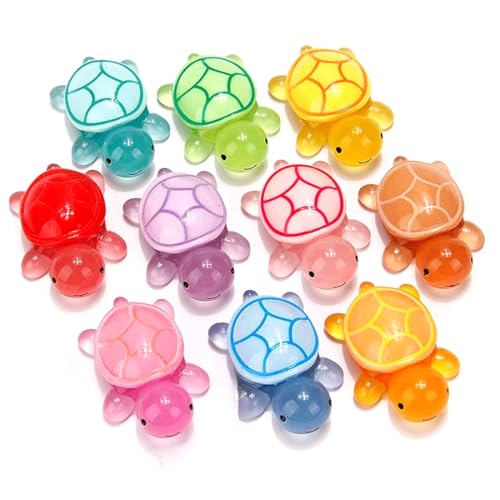 XYTAHDM - XYTAHDM Lot de 10 mini tortues en résine lumineuses, mini tortues en résine, petits animaux marins lumineux, meilleurs cadeaux de Noël pour la famille et les amis