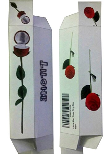 Image of Lilone Plastic 1 X Surprise Red Rose Wedding Ring Box Earrings Pendants Jewelry Case Valentine Gift (Empty)