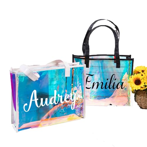 callie Personalized Beach Bags for Women, Custom Name on Clear Beach Bags Waterproof Sandproof, Mother's Day Gifts Birthday Gifts for Her