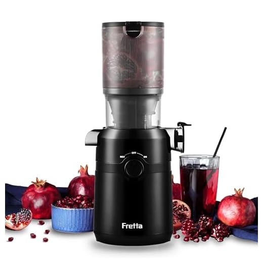 Fretta Entsafter,Slow Juicer mit 108MM Breite und Größere Fütterungsröhre,Füllvolumen für ganze Gemüse und Obst,BPA-frei Tritan-Material Entsafter,Einfacher Installation,200W