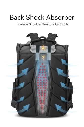 BOPai Men's Shock Absorbing Commute Backpack, 55.8% Weight Reduction Expandable 25L-30L Roll Top Laptop Backpack, Water & Scratch Resistant Tech Fabric, Water Bottle for Business & Daily Trip - Image 4