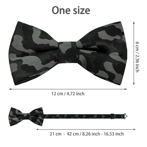 Image of Bow Tie for Men & Boys, Pre-Tied Bowtie Adjustable 9-18in, for Formal Tuxedo, Prom Party, Wedding