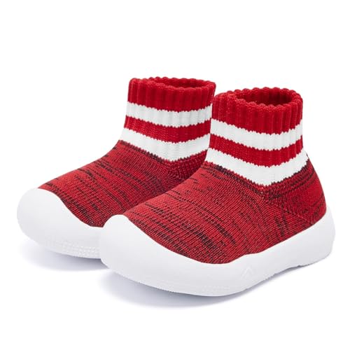 Image of Eashi Baby Boy Girl Non-Skid Indoor Infant Walking Shoes Breathable Warm Elastic Sock Shoes with Memory Sole Protect Toes Outdoor Sneakers