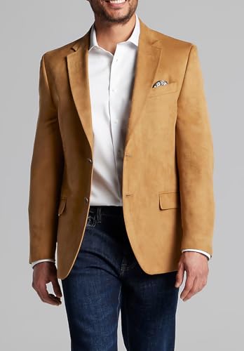Men's Faux Suede Suit Jacket Slim Fit Single Breasted Two Button Cowboy Style Lightweight Blazer Sports Coat2