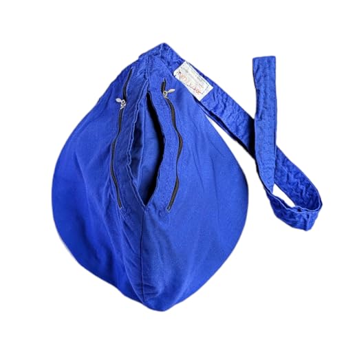 Image of Pure Cotton Chanting Bag or Gomukhi Japa Mala Bag or Cotton Bead Bag with Sakshi Mala Counter (Blue)