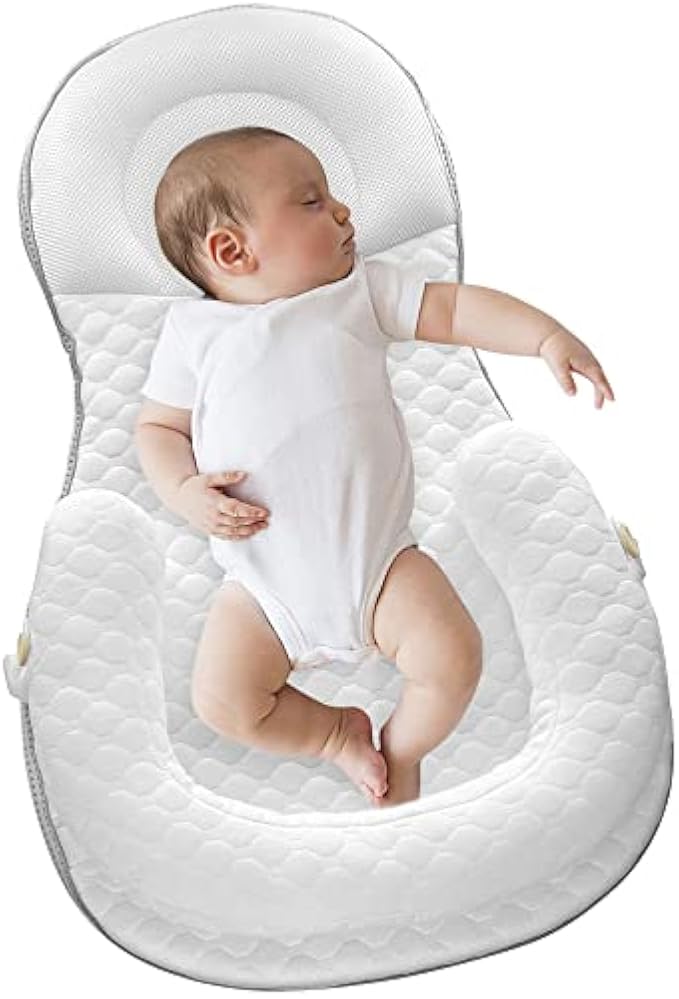 Baby Lounger Cover Baby Nest Cover Newborn Snuggle Nest Sleeping Bed Cover for 0-12 Months Co Sleeping Bed Adjustable Infant Floor Loungers for Travel Portable Infant Bed