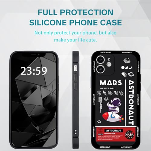 WOFOLE Phone Case for iPhone 11 Case for Boys Girls Cute Cartoon Astronaut Rocket Design Aesthetic Shockproof Designer Cool Compatible with iPhone 11 - image 3