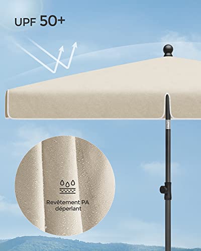 SONGMICS Parasol 200 x 125 cm, Protection Solaire UPF 50+, Inclinable – vue 5