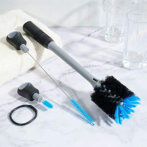 3-In-1 Bottle Brush With Straw Cleaning Brush And Nipple Cleaner, Long Handle Water Bottle Scrubbing Brush, Built For Cleaning Sport Bottles, Baby Bottles, Coffee Mugs, Tumblers, Wine Decanters, Flask #TOP5