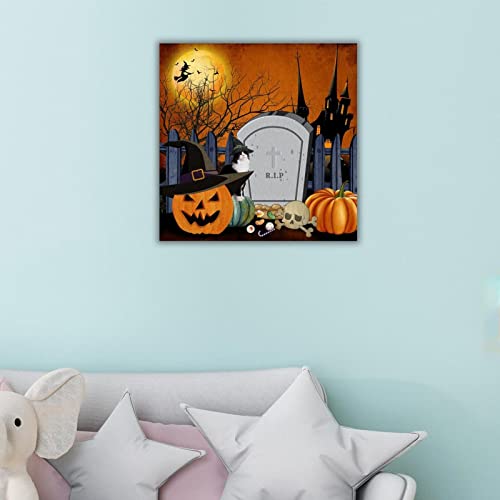 Panneau mural en bois citrouille et sorcière pour décorer votre intérieur - 6