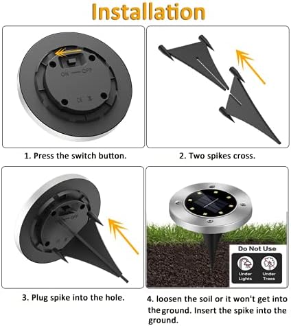 OZS Upgraded Solar Ground Lights, Super Bright Solar Garden Lights Waterproof Landscape Lights, In-Ground Lights for Patio Pathway Lawn Garden Yard Driveway Walkway (12PK Cool White)