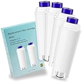 LADYSON Kaffeemaschinen-Wasserfilter für DLSC002, Kaffeemaschine Magnifica Filter mit Aktivkohle-Enthärter, Filterkartuschen-Ersatz, kompatibel für ECAM, ETAM, Esam, BCO, EC-Serie, 4 Stück