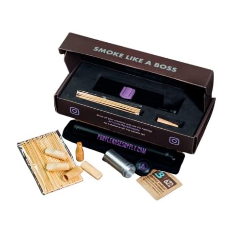 Purple Rose Supply Personal Cannagar Mix - Fits 2-4g - Easy to Use Cigar Maker Mold - Comes with Wooden Tips, Bamboo Skewers, CannaTube - Better than a Cigar Roller Cover
