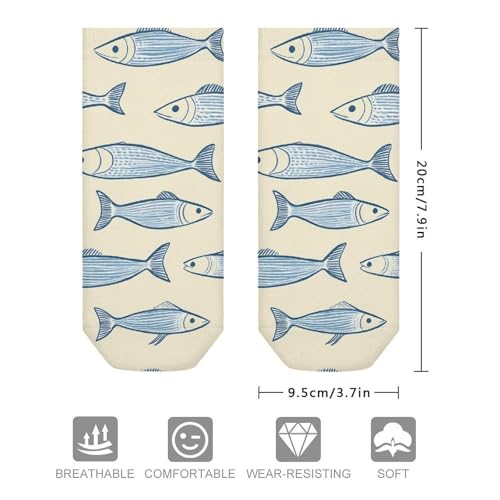 Sardine Fish Unisex Ankle Socks Athletic Breathable Low Cut Comfortable Sock2