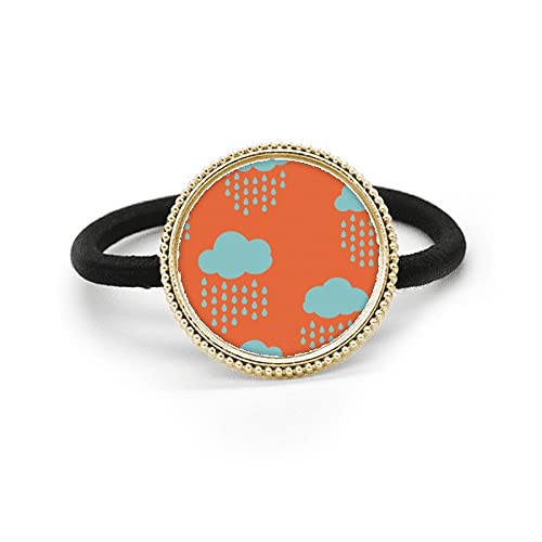 Élastique à cheveux en métal argenté motif nuage orange moderne