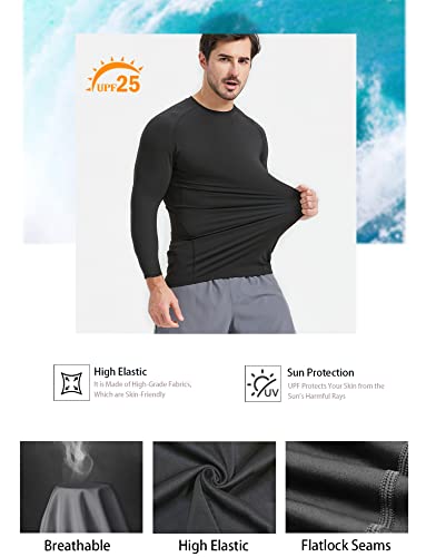 HOPLYNN 4/5 Pack Workout Compression Shirts Men Long/Short Sleeve Rash Guard Athletic Undershirt Gear T Shirt for Sports4