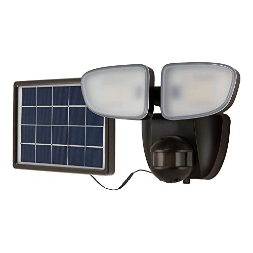 HALO Solar Outdoor LED Flood Light with 180 Degree Motion Sensor Flood & Security Twin Head Light...