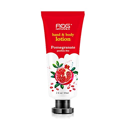 AOG NATURALS Pomegranate Hand Cream Non-Greasy Body Creme & Long-Lasting Face Moisturizer Hydrates Dry Flaky Skin with Apricot Avocado and Organic & Natural Ingredients 2 oz travel size