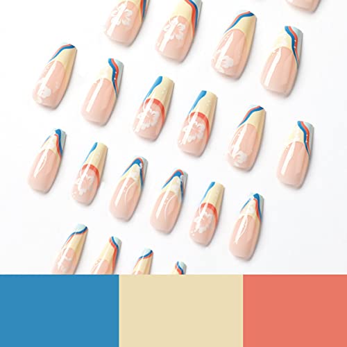 Square Press On Nails Short,Press On Nails Medium Fake Nails French Acrylic Full Cover Nail Tips False Nails Nail Press On With Glue For Women And Girls (34) #TOP6