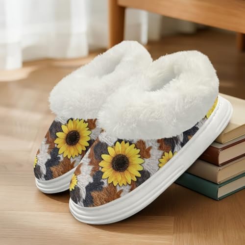 chaqlin Womens Fuzzy Slippers Animal Print Fluffy Platform Slippers Indoor/Outdoor Shoes Warm Winter House Shoes3