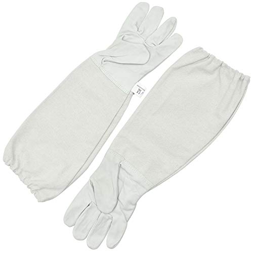 FEIGO Imkerhandschuhe Bienenzucht Handschuhe aus Ziegenleder mit belüftetem Langen Ärmel für den Anfänger Beekeeper, Männer, Frauen, Bienen (49x17cm) Cover