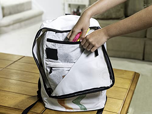 Image of Jokari Washable Reusable Draw Your Own Design Backpack Cover with Straps. Use Any Washable Markers to Customize a Bookbag. Washing Machine Safe for Unlimited Decorating and Coloring Fun