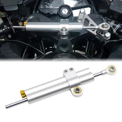 Amortiguador de dirección regulable lineal invertido para control y seguridad en motocicleta
