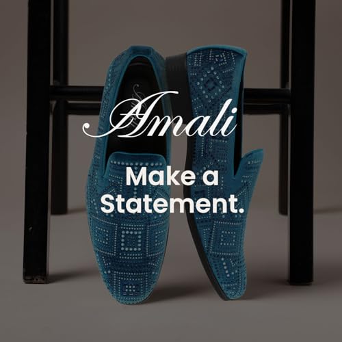 Image of Amali Men's Embellished Velvet Tuxedo Loafers, Smoking Slippers | Velvet slip-on smoking slippers with embellished upper for tuxedos, weddings and formal occasions