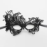 TFTSR Masquerade Masks for Women & Men - Mardi Gras & Venetian Dress Masks in Black & Gold Lace - Image 4