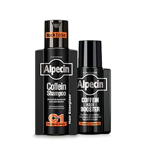 Alpecin Black shampoo and Hair Booster en Haar Tonic Set | Voorkomt haaruitval en ondersteunt de haargroei | Voor alle haar en hoofdhuid types