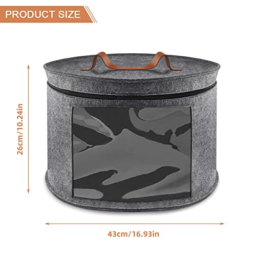 Hat Storage Box, Hat Boxes For Women/Men Storage, Round Hat Organizer Bag Container For Closet, Clothes Storage Bin For Stuffed Animal Toy, Foldable Travel Cap Boxes With Dustproof Lid (Grey) #TOP6