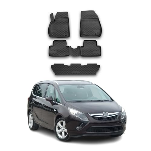 Tapis de sol Opel Zafira C caoutchouc imperméable 5 places noir pour protéger la moquette