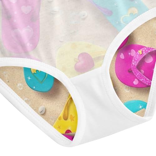 Toddler Girl Briefs, Colorful Flip Flops Cotton Girls Underwear, 2–8 Years4