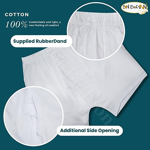 Cottonil Egyptian Cotton Underwear White Men Half Short Boxer Mens Pants Briefs Men's Brief Mens Shorts Premium Soft Arab Arabian Egypt Arabic Clothing Sleepwear Clothes (XXX Large)2