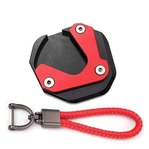 Extension pied support latéral NC750X en aluminium CNC anodisé rouge
