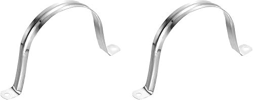 Miniatura 36 de uxcell 6 correas rígidas de tubo, 4.331 in (4.33 pulgadas) 201 de acero inoxidable 201 con 2 agujeros en forma de U, abrazaderas de tubo para fijar