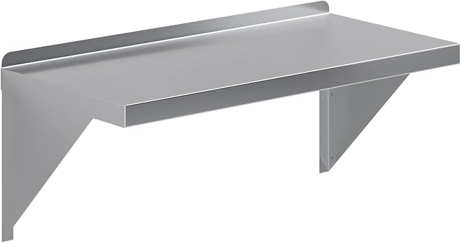 AmGood 14" x 30" Stainless Steel Wall Shelf | Appliance & Equipment Metal Shelving | Kitchen, Restaurant, Garage, Laundry, Utility Room | Heavy Duty | Squared Edge | NSF Certified