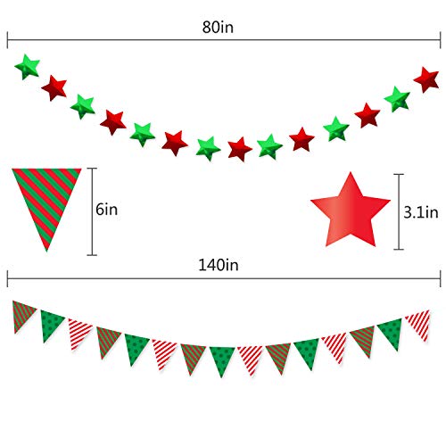 33PCS Christmas Decorations Swirls Hanging Ceiling Decor Winter Party Supplies Holiday Ornaments