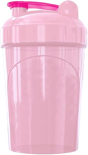Gym Rabbit Shaker Cup 20oz Botella de proteína y vaso mezclador (rosa transparente)